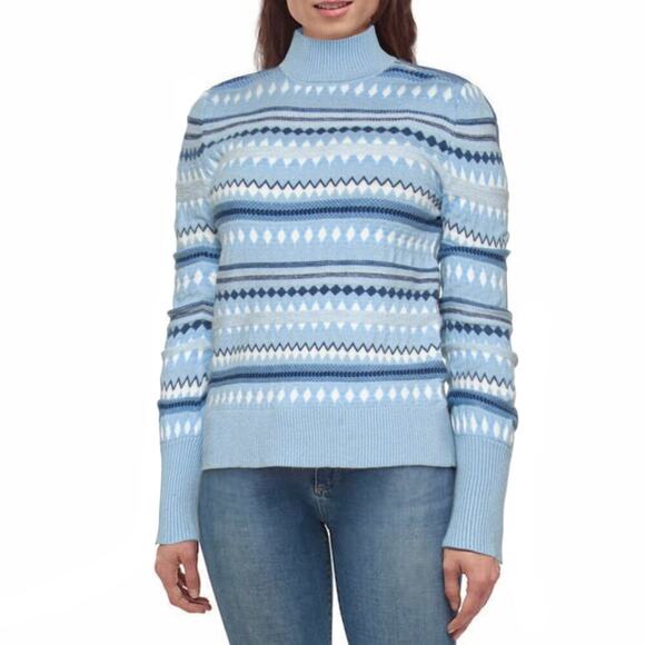 Aspen Sweaters - NWT Aspen Women's Super Soft Knit Fair Isle Funnel Neck Sweater